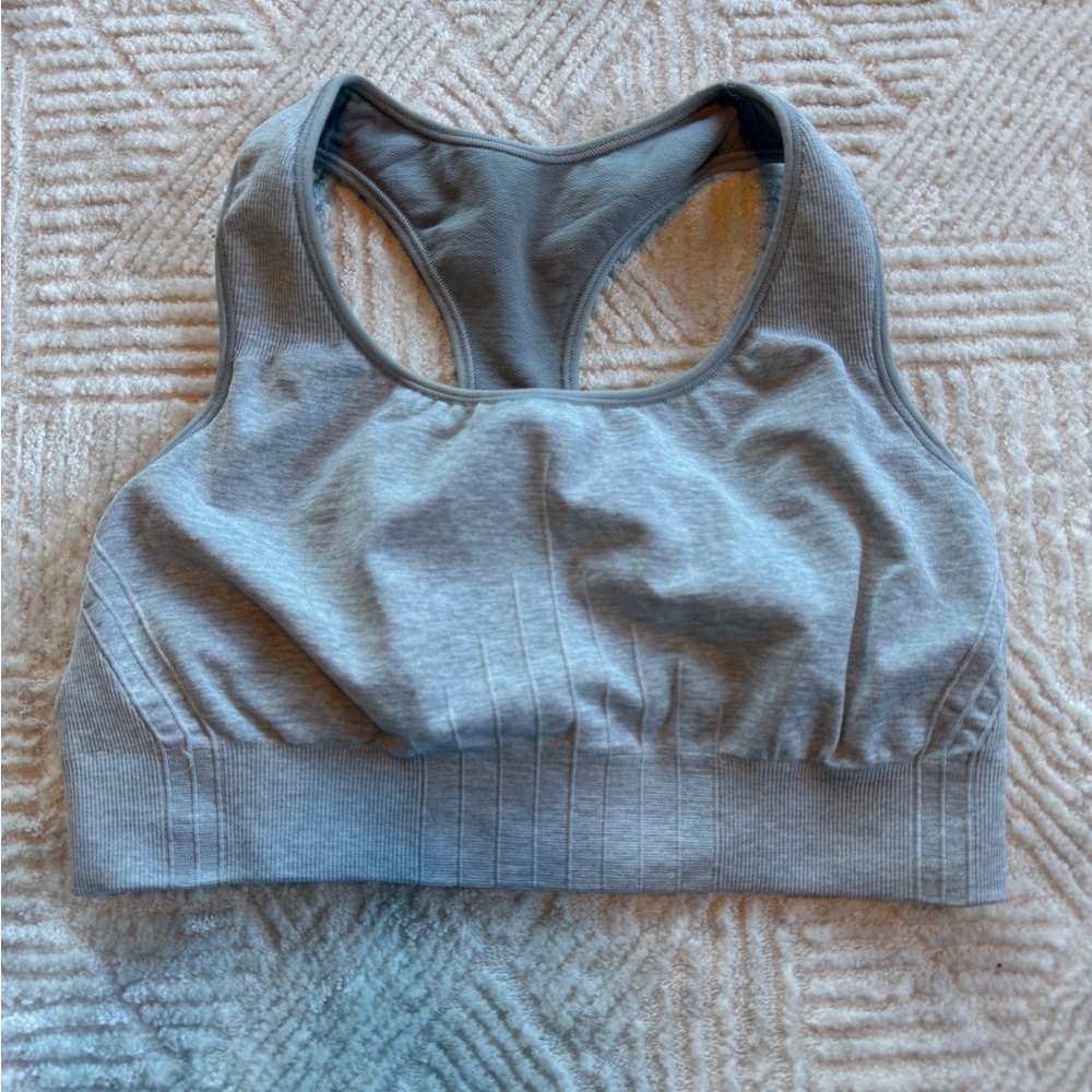 Champion C9 Gray Seamless Racerback Sports Bra Size Large Activewear Workout